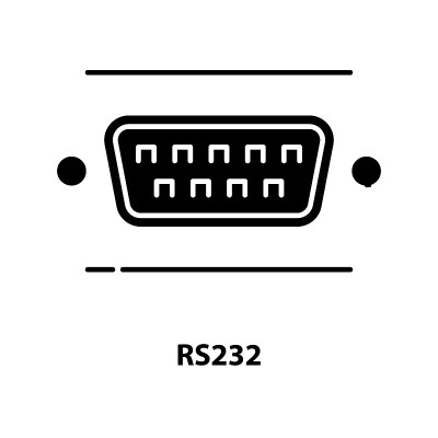 rs232 icon, black vector sign with editable stroke
