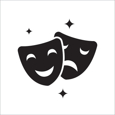 喜剧和悲剧剧场面具矢量模板