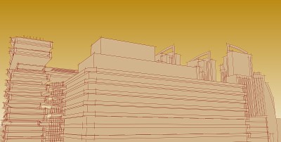 3D插图建筑透视线