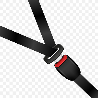 Realistic locked safety belt. Automobile closed se