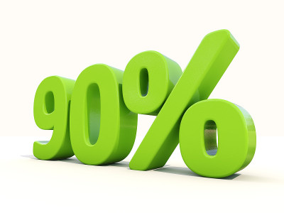 90%百分比率图标在白色背景