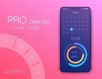 Fitness app. Ui ux design. UI design concept with 
