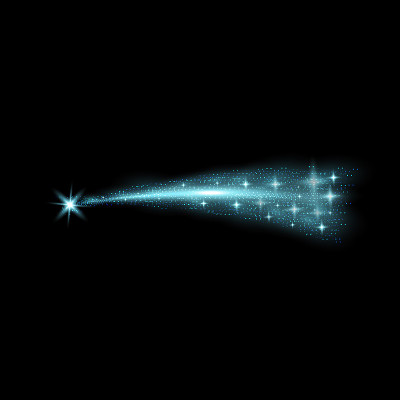 闪闪发光的彗星，水绿色