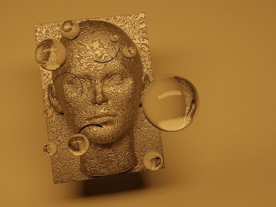 抽象的人脸。头部的3D插图。人工智能的概念。——说明