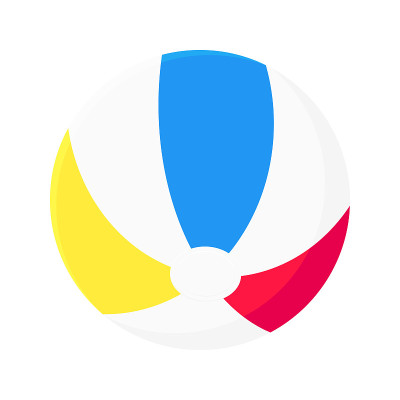Inflatable beach ball flat style design vector ill