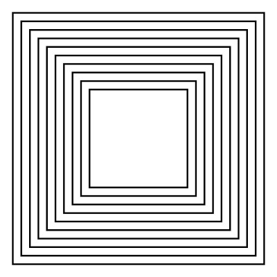 黑色的几个正方形矢量插图。的目标。一分之一。