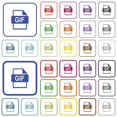 GIF文件格式概述了平面颜色图标