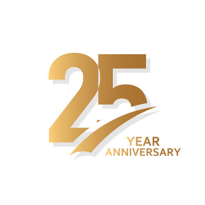 25 Year Anniversary Vector Template Design Illustr