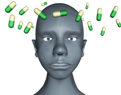 抑郁精神障碍患者头部的3d插图