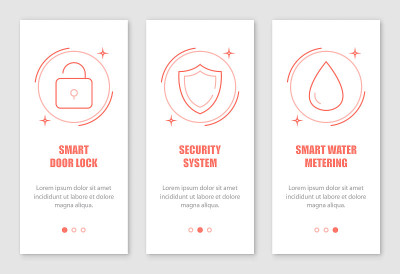 Smart house onboarding screens design.