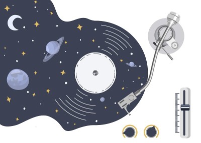 转盘与黑胶唱片的形式与行星空间
