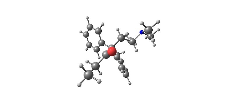 美沙酮分子结构孤立于白色