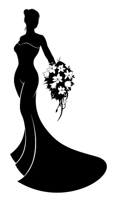 婚礼上新娘轮廓
