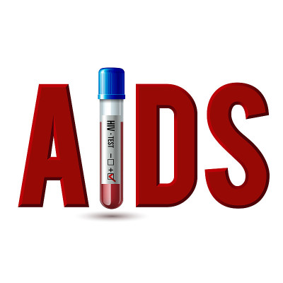 用像字母I一样的HIV试管在试管中书写AIDS。