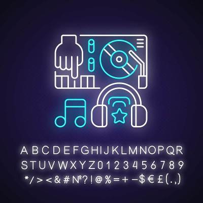 电子音乐霓虹灯图标