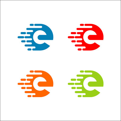 字母E标志矢量图标设计模板元素