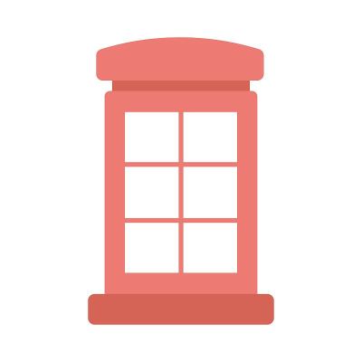 电话亭图标。电话亭、电话亭标志。平面图标插图完美的网络和移动概念。