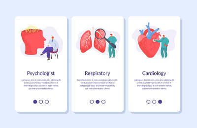 Medic banners set for mobile app of medicine onlin