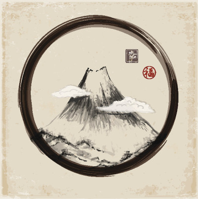藤山山用墨水手绘