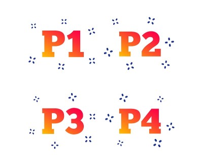 Car parking icons. First and second floor sign. Ve