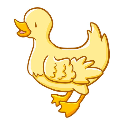 小鸭子开心地笑了