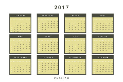 日历2017年风格简约。