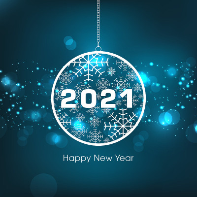 Happy new year 2021 Text Design vector.