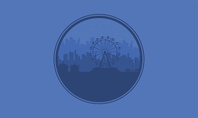 背景游乐园剪影