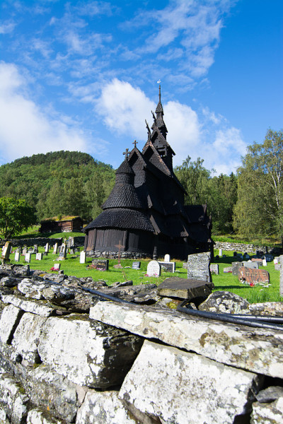 挪威的Borgund Stave Church, Sogn og Fjordane