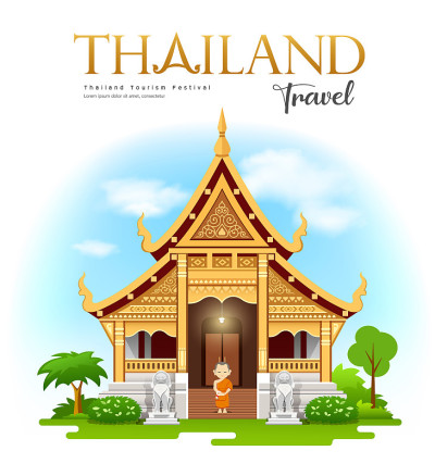 Wat Phra Singh Waramahavihan，清迈，泰国旅游佛教寺庙和历史遗址设计