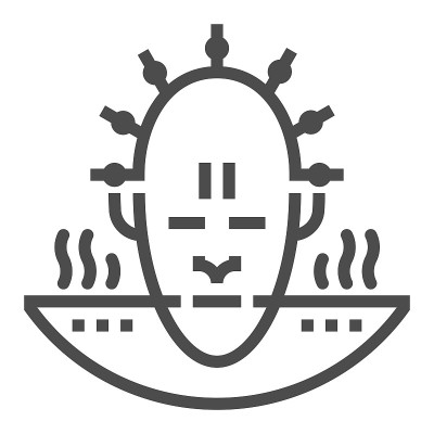 尼日利亚食物，方形直线矢量图标。