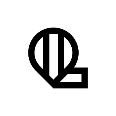向量标志字母L标记针抽象