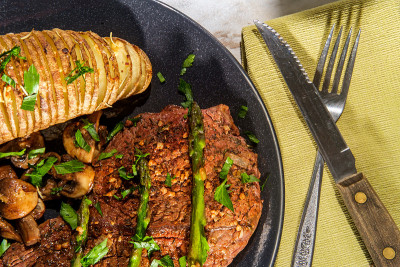牛腰肉，牛排，土豆