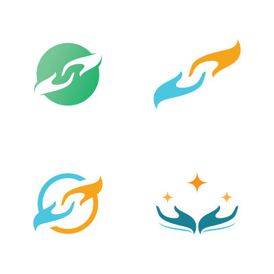 手护理标志模板矢量图标插图