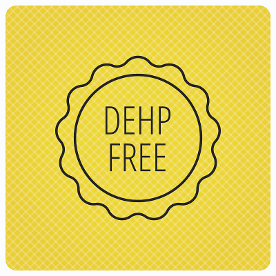 DEHP免费图标。无毒塑料标志。
