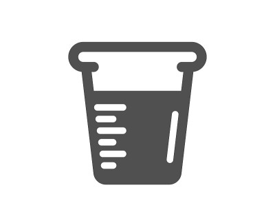 Cooking beaker icon. Glass water sign. Measuring c