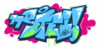 抽象词让涂鸦风格字体字母矢量插图