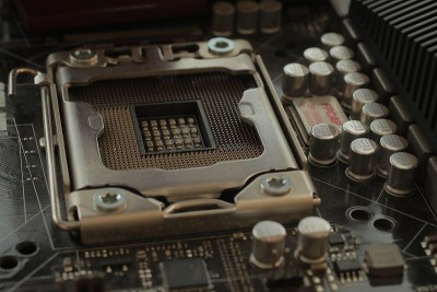 桌面计算机(PC)处理器(CPU)插座特写