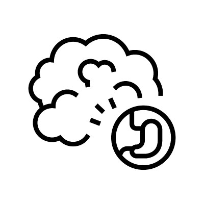 气体消化系统线图标矢量插图