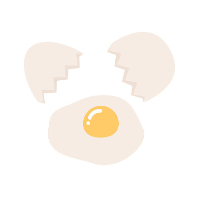 Broken Chicken Egg. Cartoon vector illustration is