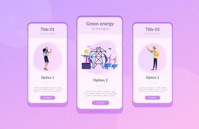Alternative energy app interface template.