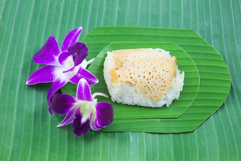 兰花蒸蛋奶糯米饭