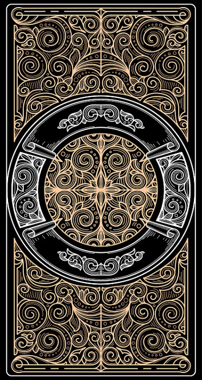 Ornate art deco vintage design card