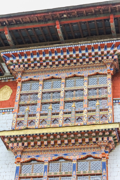 南亚不丹的传统寺庙建筑。