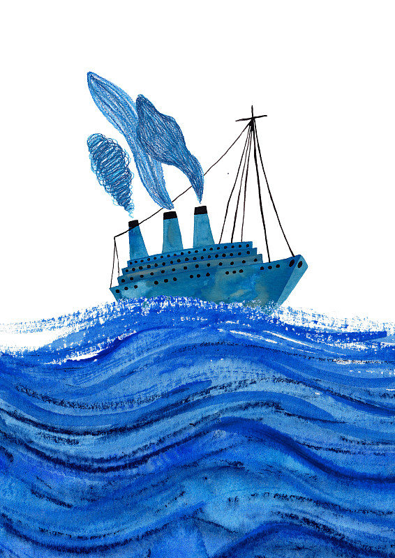航海海报与水粉画船