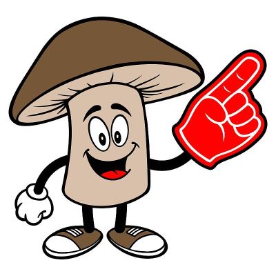Shiitake Mushroom with a Foam Hand