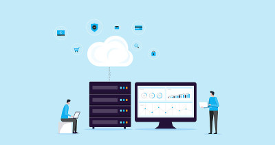 flat illustration design concept technology cloud 