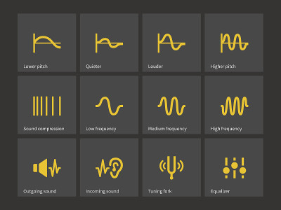 Wave and equalize audio icons