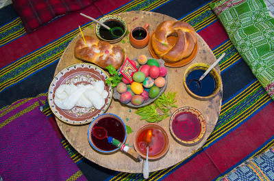Easter eggs ritual bread and fears potions. Histor