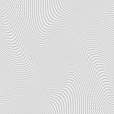 波浪形线条图案，具有扭曲运动和3D错觉效果。